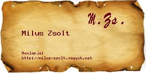 Milus Zsolt névjegykártya